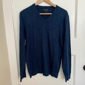 Banana Republic Mens‎ Blue V Neck Long Sleeve Sweater, Premium Luxe Yarn